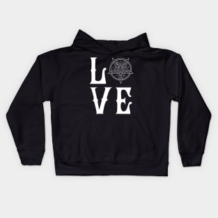 Satan Loves Me - Satanic Love Baphomet Gift Kids Hoodie